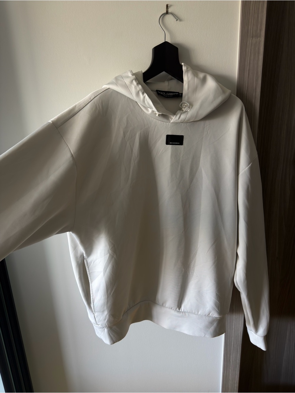 Dolce & Gabbana Off-White Men's Crewneck Hoodie Sweater